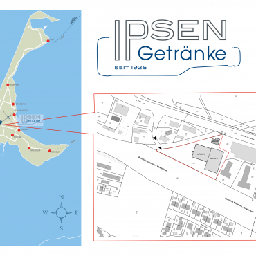 Eine Karte, die den Standort von Ipsen Gerkanke zeigt.